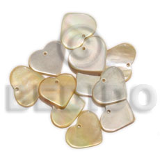 miniature MOP hearts 10mm - Shell Pendants