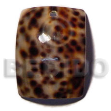 rectangular cowrie shell 40mmx35mm - Shell Pendants