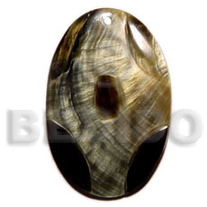 hand made Blacklip oval skin 40mm Shell Pendants