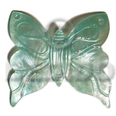 Aqua blue butterfly hammershell 50mm Shell Pendants