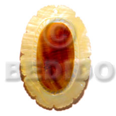 35mm mop oval skin Shell Pendants