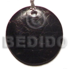 hand made Round black pin shell cracking Shell Pendants