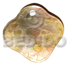 hearts on freeform MOP 45mm - Shell Pendants