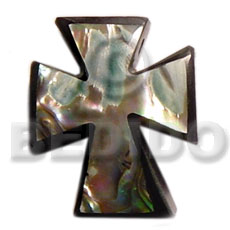 Paua abalone 40mm cross pendant Shell Pendants