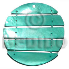 60mm segmented kabibe aqua Shell Pendants