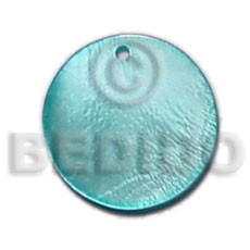 20mm round blue hammershell Shell Pendants