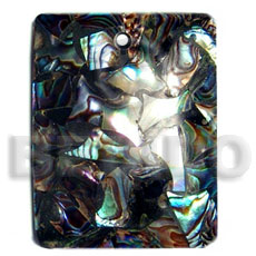 40mmx30mm square laminated paua chips Shell Pendants