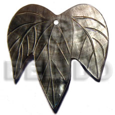 hand made 50mmx40mm blacklip leaf Shell Pendants