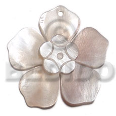 45mm hammershell flower  groove nectar - Shell Pendants