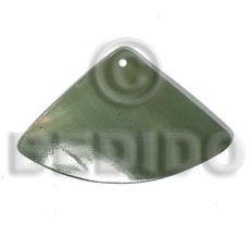 pie cut / kabibe / graduated olive / 35mmx20mm - Shell Pendants