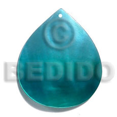 kabibe rounded teardrop 35mmx30mm two tone - aqua blue-green combination - Shell Pendants