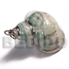 hand made Green turbo shell approx. Shell Pendants