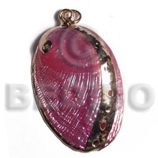 Glistening fuschia abalone Shell Pendants