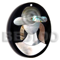 50mmx38mm oval pendant elegant hat Shell Pendants