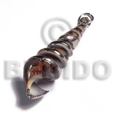 hand made Chocolate shell - spiral approx. Shell Pendants