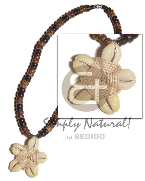 flower sigay  7-8mm coco Pokalet. nat. brown - Sigay Necklace