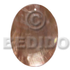 40mmx30mm brownlip oval Simple Cuts Pendants