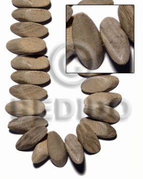 "greywood" slidecut 4mmx8mmx21mm / 51 pcs. per 16 in. str. - Slide Cut Wood Beads