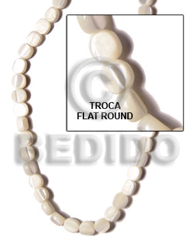 hand made Troca sidedrill flat round 6-7mm Special Cuts Shell Beads