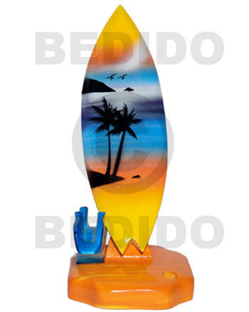 18.5inx3/14inx3.4in handpainted wood removable surfboard penholder  card horlder / large - SurfBoards