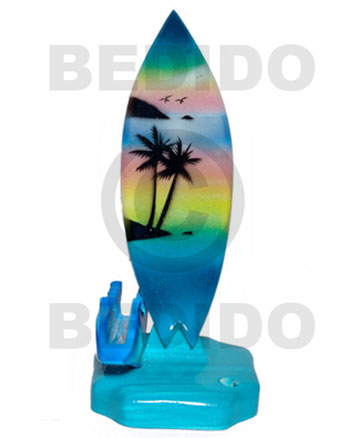 18.5inx3/14inx3.4in  handpainted wood removable surfboard penholder  card horlder / large - SurfBoards