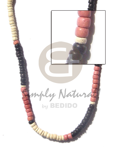 4-5 coco pukalet/black/old rose/bleach - Surfer Necklace