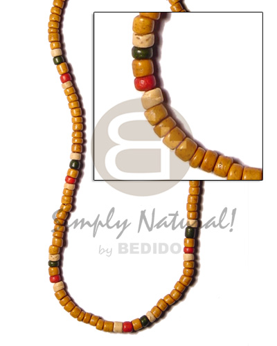 hand made 4-5 coco pokalet golden yellow Surfer Necklace