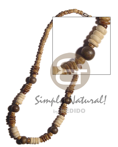 4-5mm coco pokalet tiger Surfer Necklace