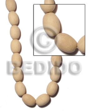 nat. white wood oval 17mmx25mm - Teardrop & Oval Wood Beads