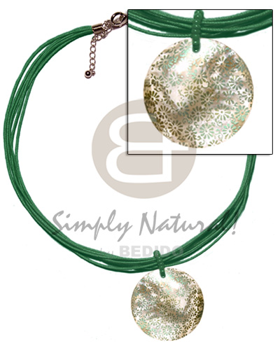 6 layer green wax cord Teens Necklace