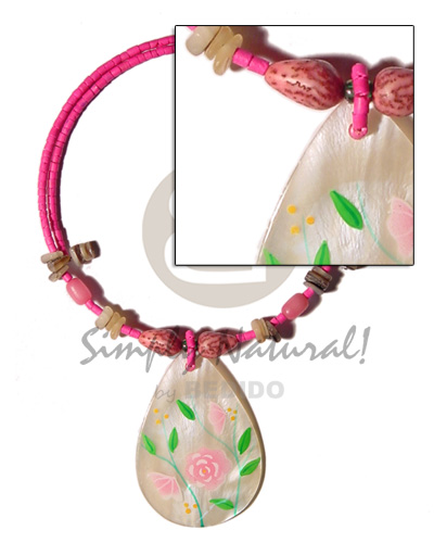 2-3mm pink coco heishe wire Teens Necklace