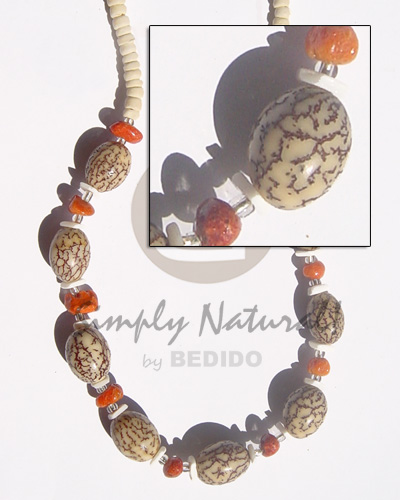 hand made Oval salwag corals red white rose Teens Necklace