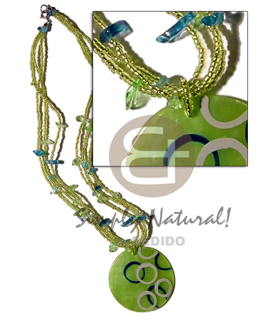 hand made 3 layers glass beads Teens Necklace