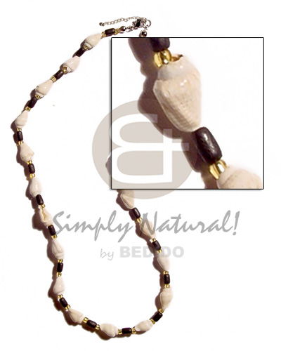 Nassa white rice wood Teens Necklace