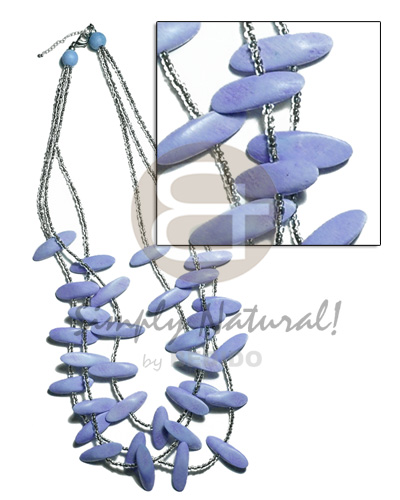 3 layers lilac slidecut natural Teens Necklace