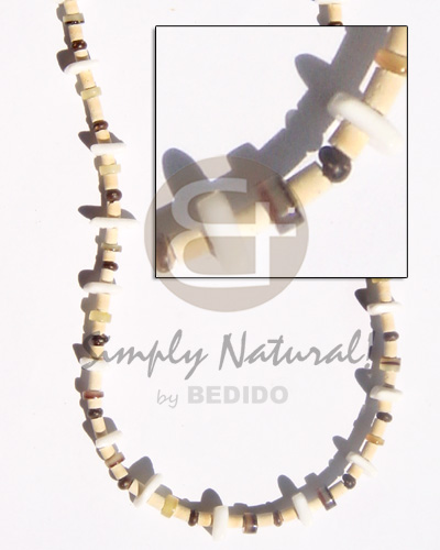 hand made 2-3 coco pukalet natural brown Teens Necklace