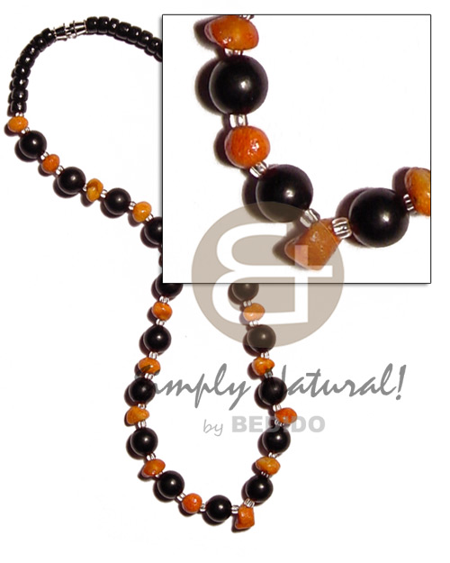 Black round buri beads