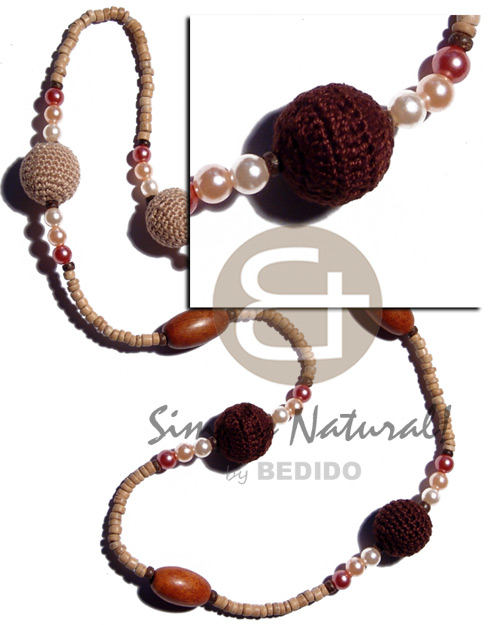 hand made 4-5mm natural coco pokalet Teens Necklace