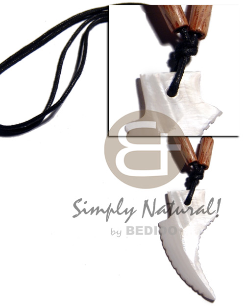 hand made 48mmx25mm kabibe shell fang pendant Teens Necklace