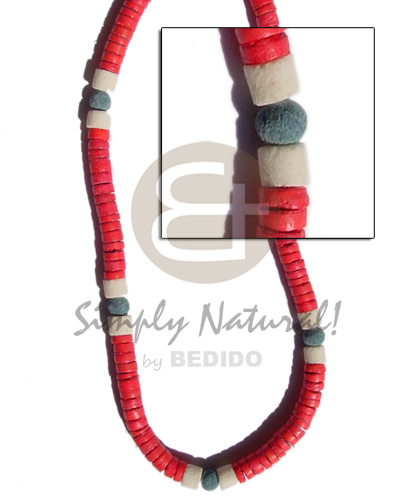 hand made 8mm red orange coco heishe Teens Necklace