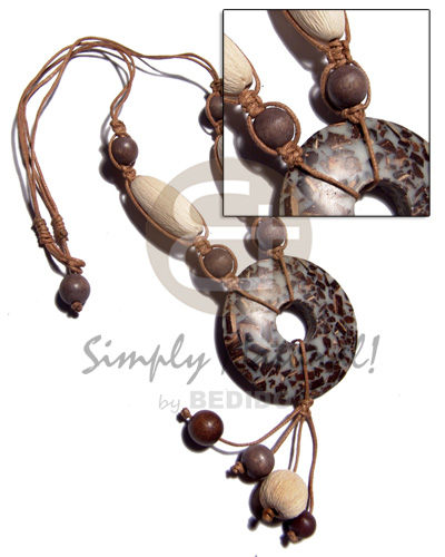 hand made Tassled 50mm donut coco chips Teens Necklace