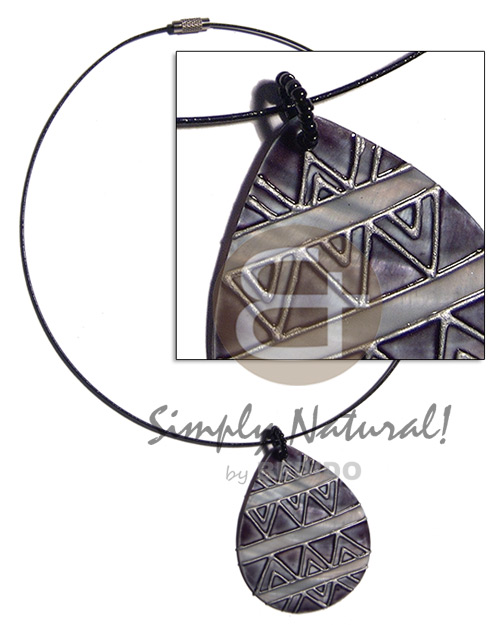 hand made Coated black cable wire neckline Teens Necklace
