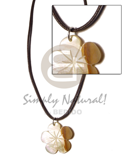 cord  30mm MOP  flower  groove - Teens Necklace