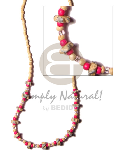 hand made 2-3 coco heishe nat Teens Necklace