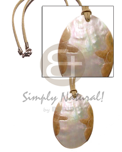 hand made Leather thong oval mop Teens Necklace