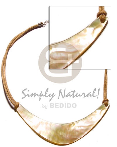 hand made Mop choker on wax cord Teens Necklace