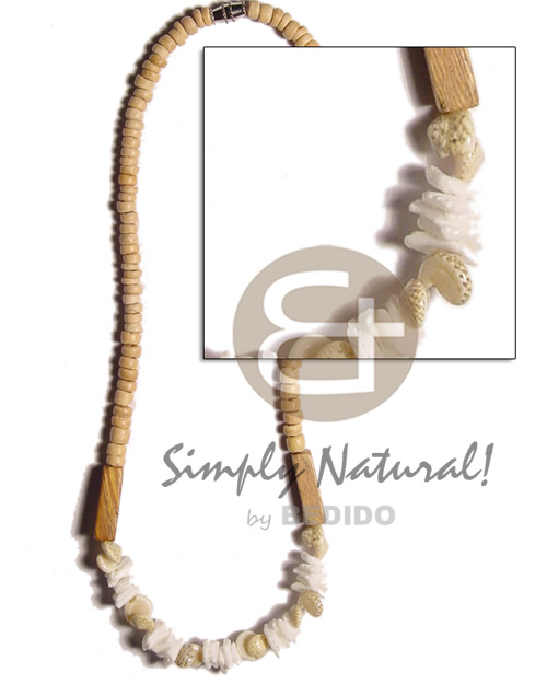hand made 4-5mm coco natural white Teens Necklace