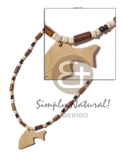 Bayong wood tube 2-3mm Teens Necklace