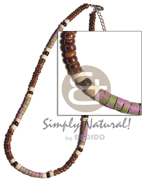 hand made 4-5mm coco pokalet. natural brown Teens Necklace