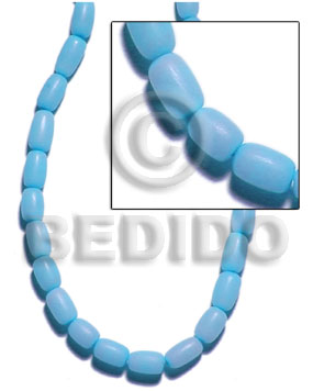 buri tube out skin - aqua blue - Tube Seeds Beads